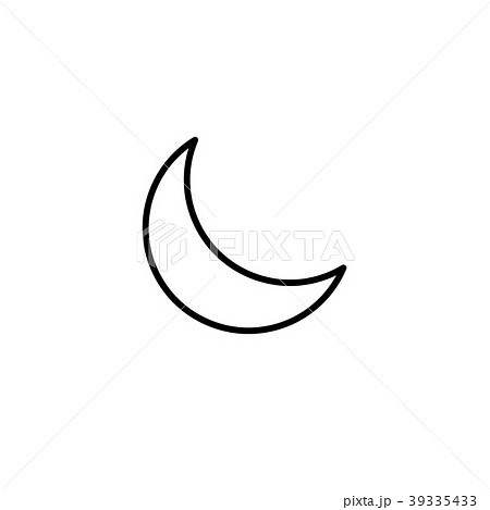 Simple Crescent Moon Line Iconのイラスト素材