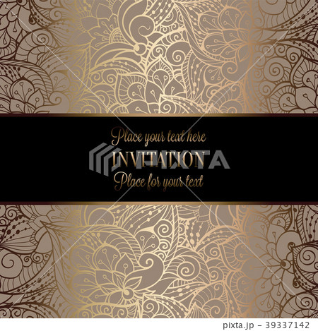 Vintage baroque Wedding Invitation template  39337142