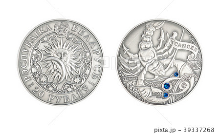 Silver coin Astrological sign cancer Silver coin Astrological sign cancer 39337268