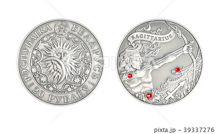 Silver coin Astrological sign sagittarius 39337276