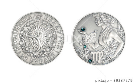 Silver coin Astrological sign virgo Silver coin Astrological sign virgo 39337279