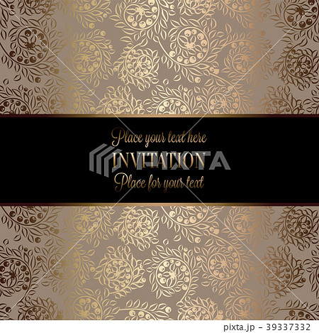 Vintage baroque Wedding Invitation template 39337332