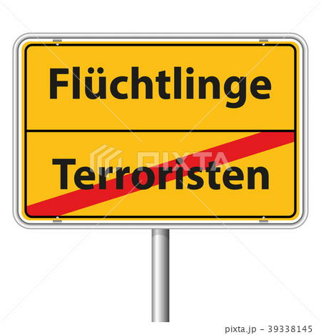 Illustration Vector Graphic Road Sign Refugees Illustration Vector Graphic Road Sign Refugees 39338145