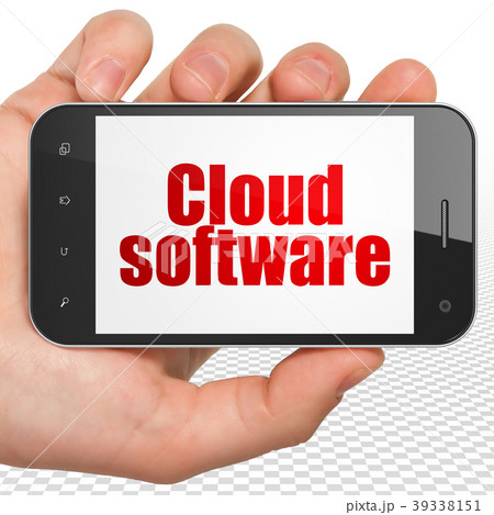 Cloud technology concept: Hand Holding Smartphone Cloud technology concept: Hand Holding Smartphone 39338151