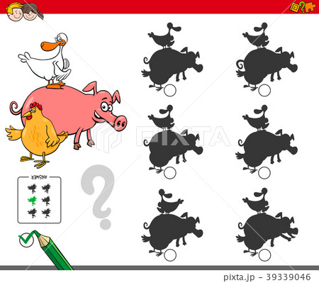 shadows activity game with farm animals 39339046
