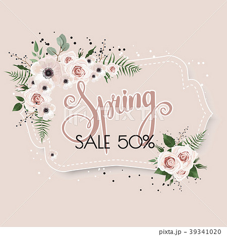 Spring sale background with beautiful flowers 39341020