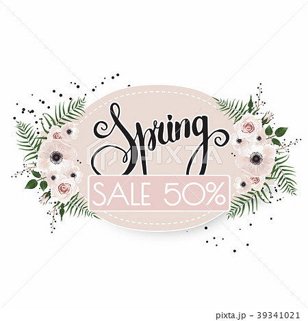 Spring sale background with beautiful flowers 39341021