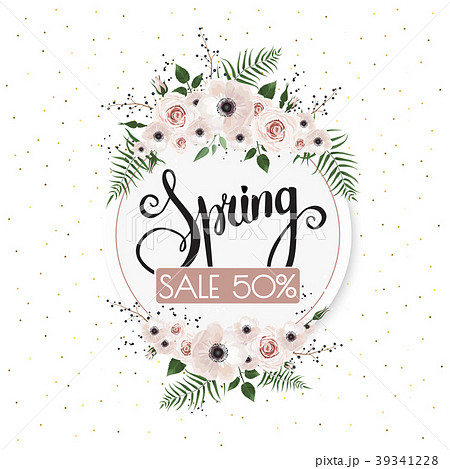 Spring sale background with beautiful flowers Spring sale background with beautiful flowers 39341228