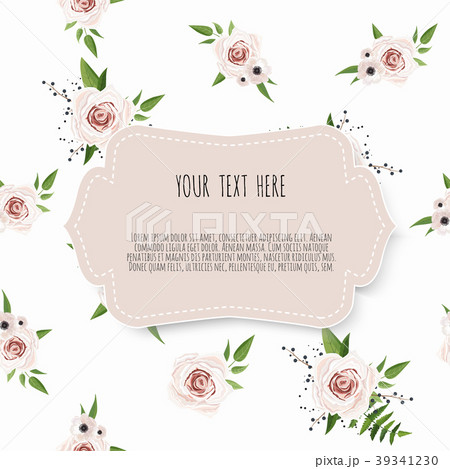 botanic card with wild flowers, leaves. botanic card with wild flowers, leaves. 39341230