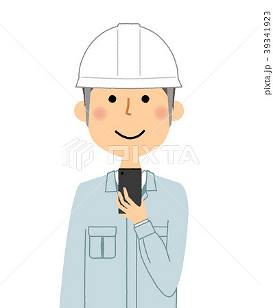 現場監督 スマートフォンのイラスト素材