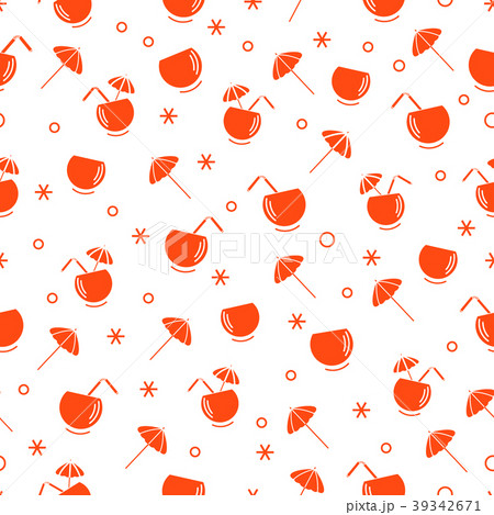 Cute seamless pattern with cocktail in half 39342671