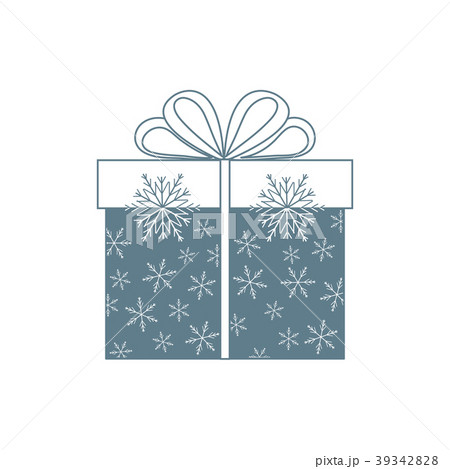 gift box decorated snowflakes on white 39342828