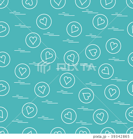 Cute seamless pattern with hearts in circles Cute seamless pattern with hearts in circles 39342865