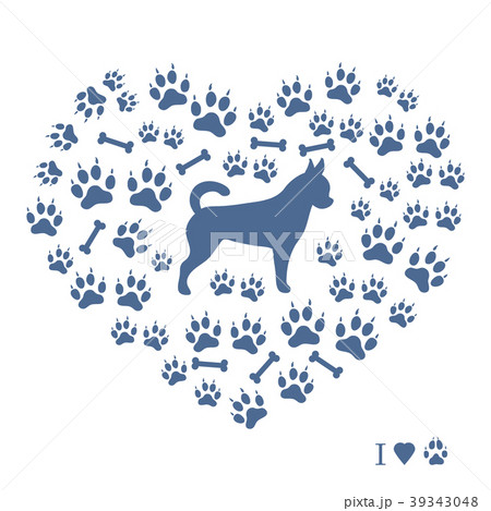 chihuahua silhouette on a background of dog track 39343048