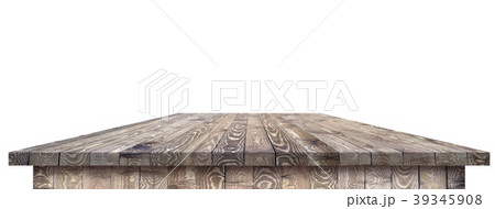 Empty wooden table perspective with clipping mask 39345908