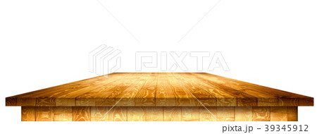 Empty wooden table perspective with clipping mask 39345912