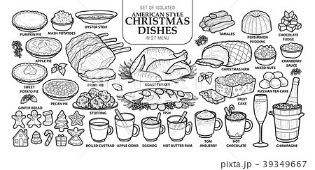 Set of isolated traditional American Christmas 39349667