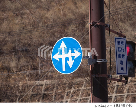 斜め前方以外はどこでも行ける交差点の標識 斜め前方以外はどこでも行ける交差点の標識 39349746