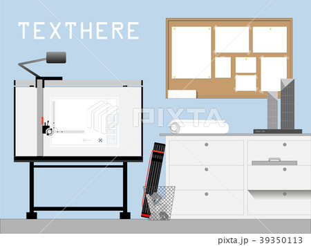 Front view of architect and engineer workplace 39350113