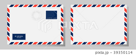 Front and back of classic envelope with stamp 39350114