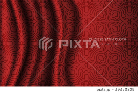 Traditional Red Chinese Silk Satin Fabric Cloth 39350809