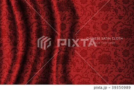 Traditional Red Chinese Silk Satin Fabric Cloth 39350989