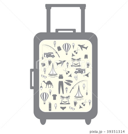 colorful suitcase with different pictures on the colorful suitcase with different pictures on the 39351314