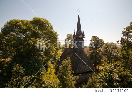 Old wooden church in Transcarpathia, Ukraine Old wooden church in Transcarpathia, Ukraine 39351500