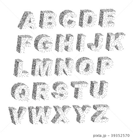 3D black white stipple dots font typographic 3D black white stipple dots font typographic 39352570