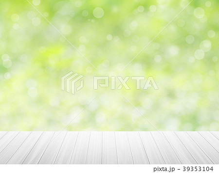 wood table top on green bokeh abstract background 39353104