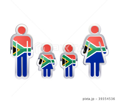Glossy metal badge icon in man, woman and 39354536