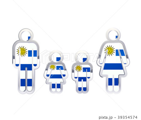 Glossy metal badge icon in man, woman and 39354574
