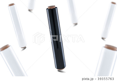 White and black stretch film foil, isolated 39355763