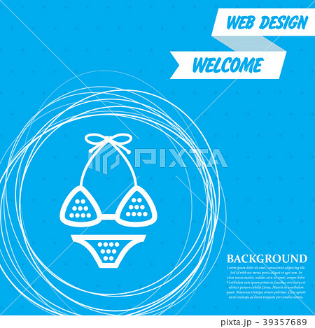 Underwear, bikini icon on a blue background with a 39357689