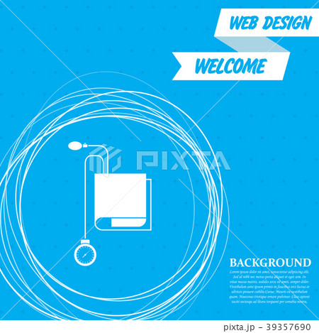 Tonometer Icon. Blood Pressure Checker  on a blue 39357690