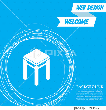 Stool icons on a blue background with abstract cir 39357768