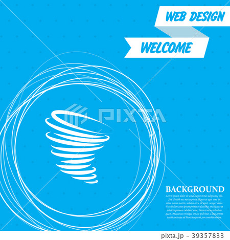 Tornado icon on a blue background with abstract ci 39357833
