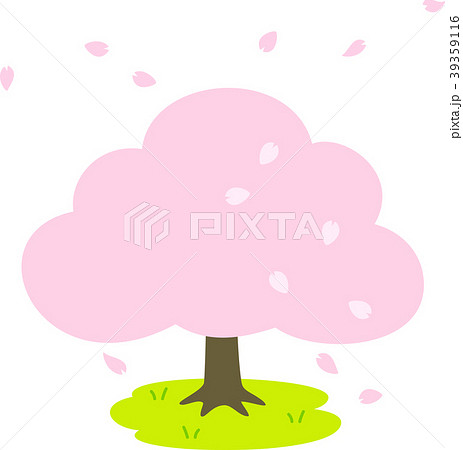 桜の木と散る花びら 39359116