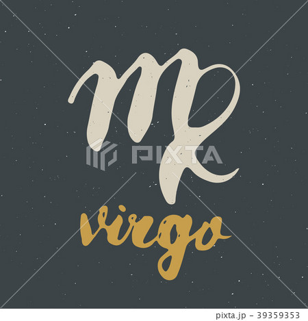 Zodiac sign Virgo and lettering. astrology vector 39359353