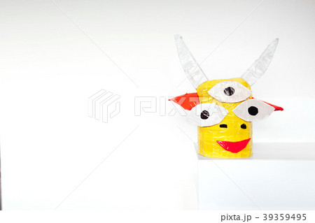 Paper head of a mythical creature isolated 39359495