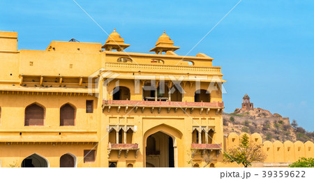 Entrance of Amer Fort in Jaipur. A major tourist Entrance of Amer Fort in Jaipur. A major tourist 39359622