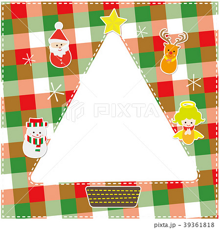 12月 チェック柄フレーム フォトフレーム クリスマスのイラスト素材 39361818 Pixta