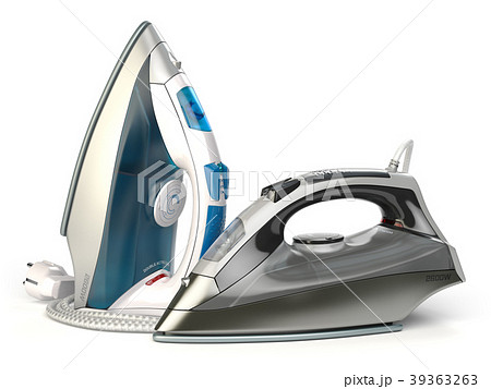 Steam irons isolated on white background. 39363263