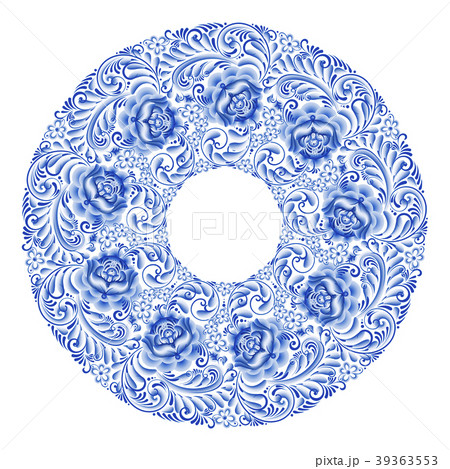 Russian traditional pattern in painting gzhel Russian traditional pattern in painting gzhel 39363553