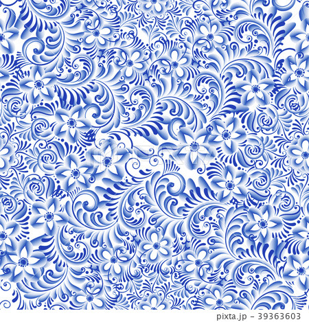 Russian traditional pattern in painting gzhel 39363603