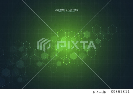 Technology background with hexagons. Molecular 39365311