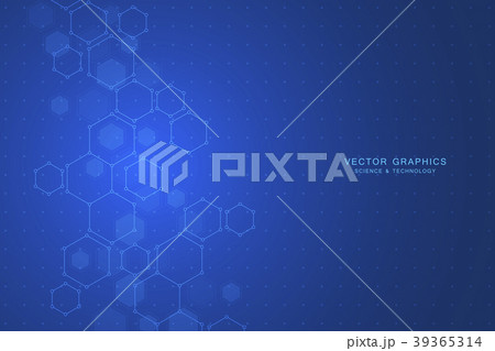 Technology background with hexagons. Molecular 39365314