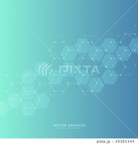 Technology background with hexagons. Molecular 39365344