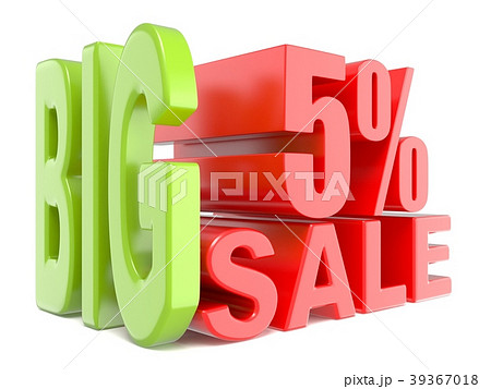 Big sale and percent 5% 3D words sign 39367018