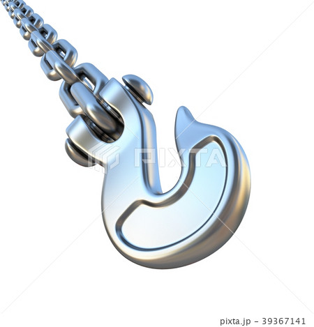 Silver hook and chain diagonal 3D 39367141